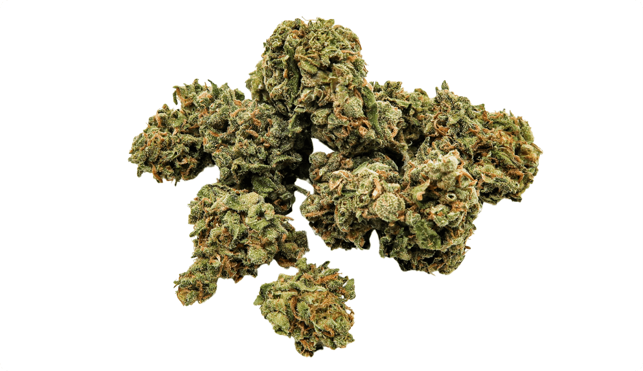 Cannabisblüten auf weissen Hintergrund